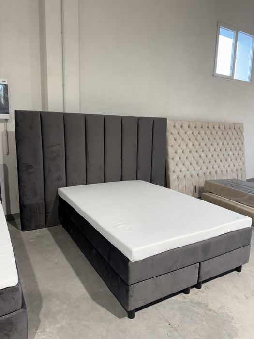 Pat tapitat tip springbox 140x200 cu topper 9 cm | IMPORT GERMANIA