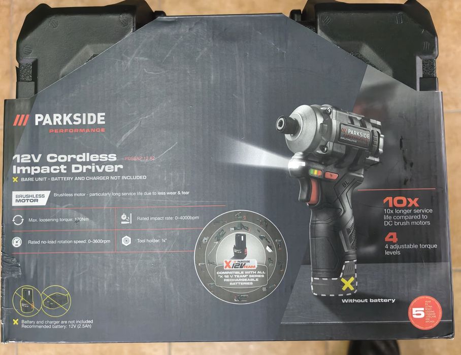 Masina de insurubat cu impact 12V Parkside Performance PDSSAP 12 A2 - 170 NM