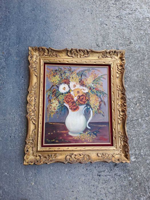 tablou pictura pe panza 64/56 cm semnat