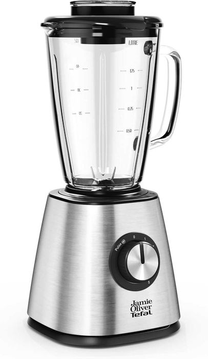 Нов Мощен Пасатор Jamie Oliver by Tefal BL43J810, 1.25 л, Неръждаема Стомана, Стъклена Кана
