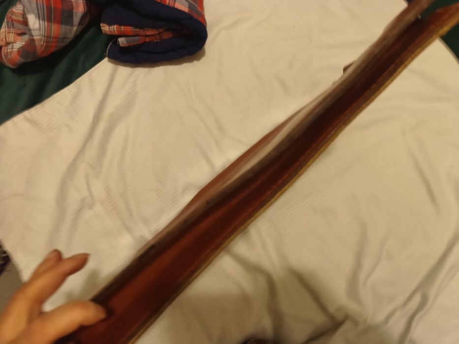 Servieta de piele naturală groasă f veche lucrată manual