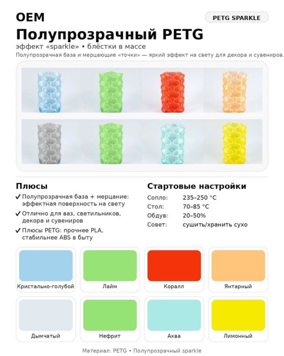 Пластик для 3D печати