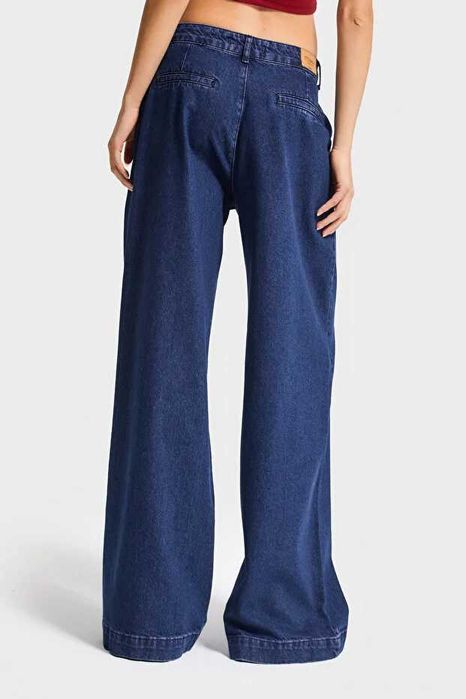 Женские синие джинсы Palazzo с низкой посадкой