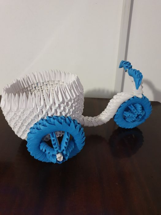 Origami 3d lebada si bicicleta