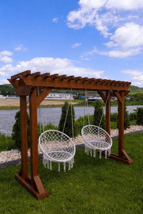 Pergola cu leagan hamac diferite nuante