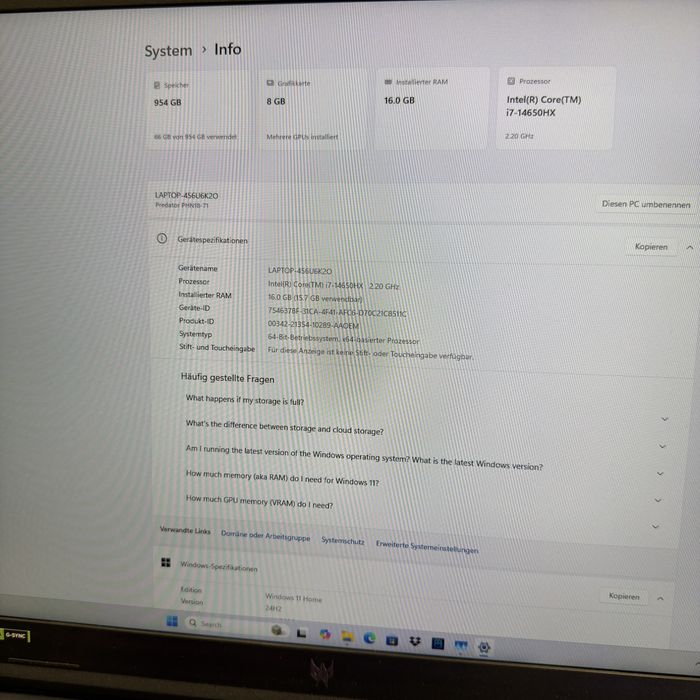 Acer Predator Helios Neo 18'