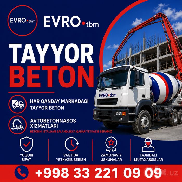 Tayyor beton (Betonomeshalka) / Готовый товарный бетон (Бетономешалка)