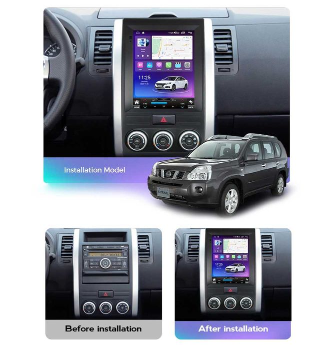 Navigatie Android TESLA Nissan T31 X Trail 2007 1/6Gb Ram Waze CarPlay