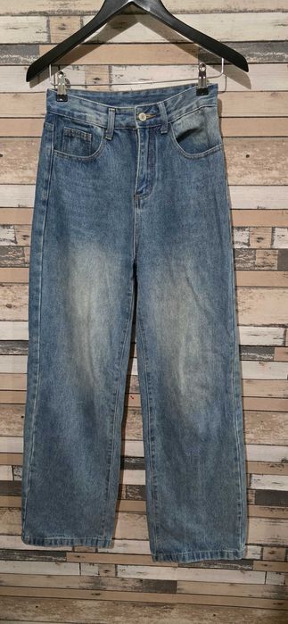 Дамски дънки с висока талия М-(х-648)