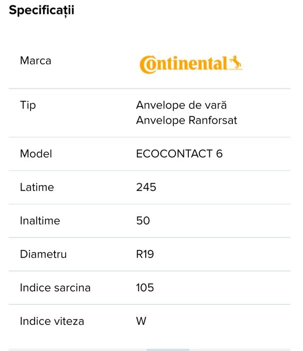 CONTINENTAL 245 50 R19 105W XL BMW Mercedes Audi Volkswagen Jaguar