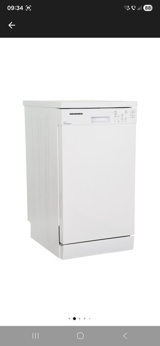 Masina de spalat vase Heinner HDW-FS4505WE++, 10 Seturi, 5 programe, Clasa E, Control electronic, Program rapid 30, Half load, Aquastop, 45 cm, Alb