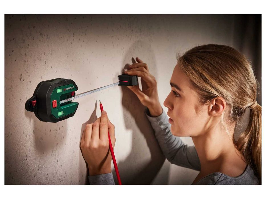 PARKSIDE PLLM 10 A1 лазерен нивелир с ролетка за прецизно подравняване