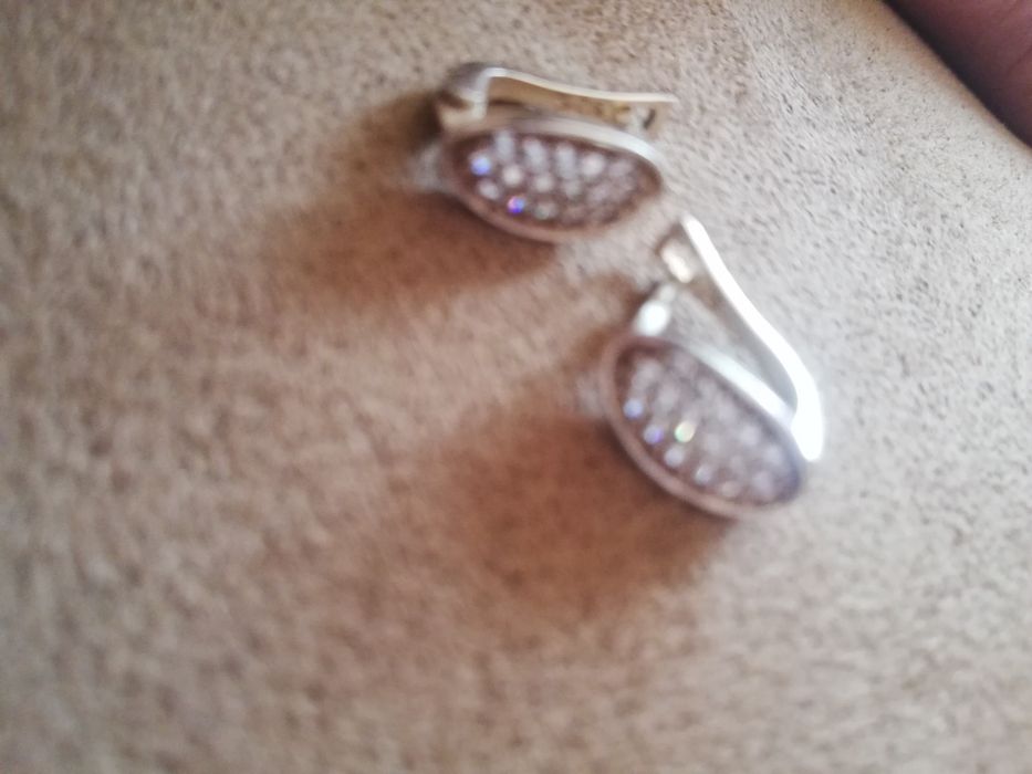 Сребърни обеци с пръстен