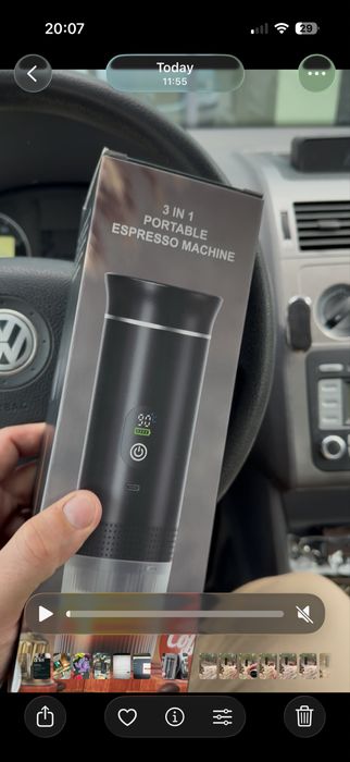 Преносима кафе машинка на батерия.