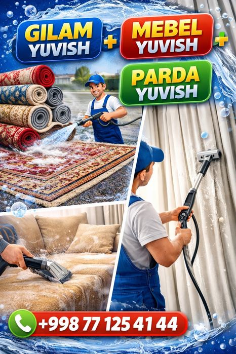 Sergeli Gilam yuvish /Стирка ковров/ Mebel yuvish /Parda yuvish