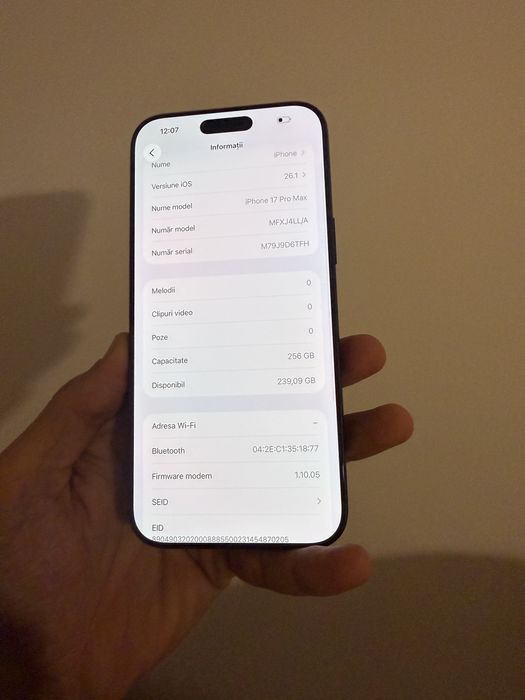 Vand Iphone 17 Pro Max 256Gb Deep Blue Impecabil