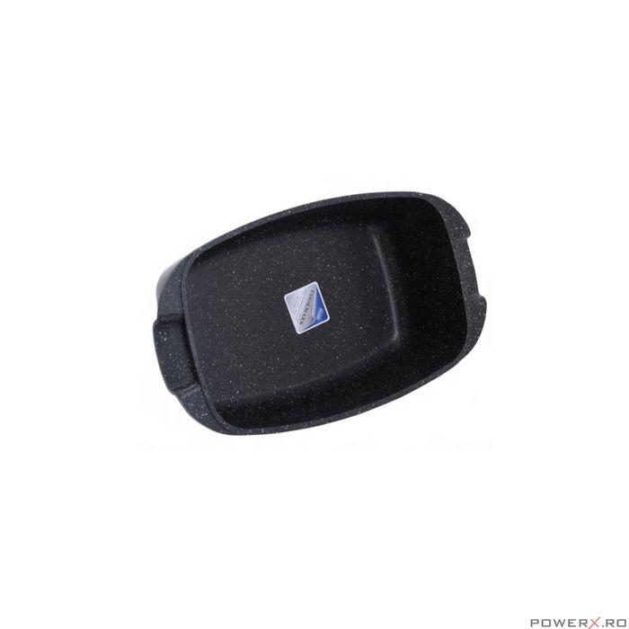 Vas pentru cuptor termorezistent, strat antiaderent marmura, cu capac,