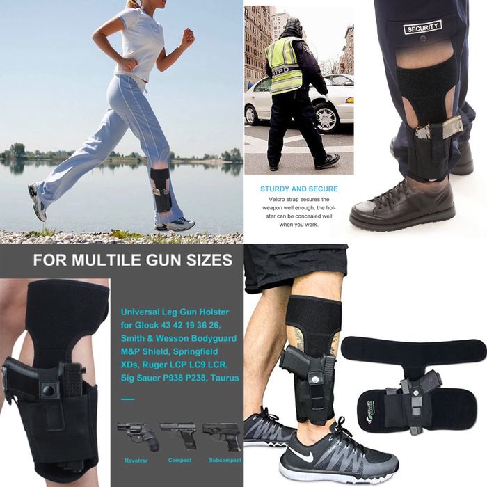 тактически скрит кобур за глезен пистолет револвер неопренов перфорира