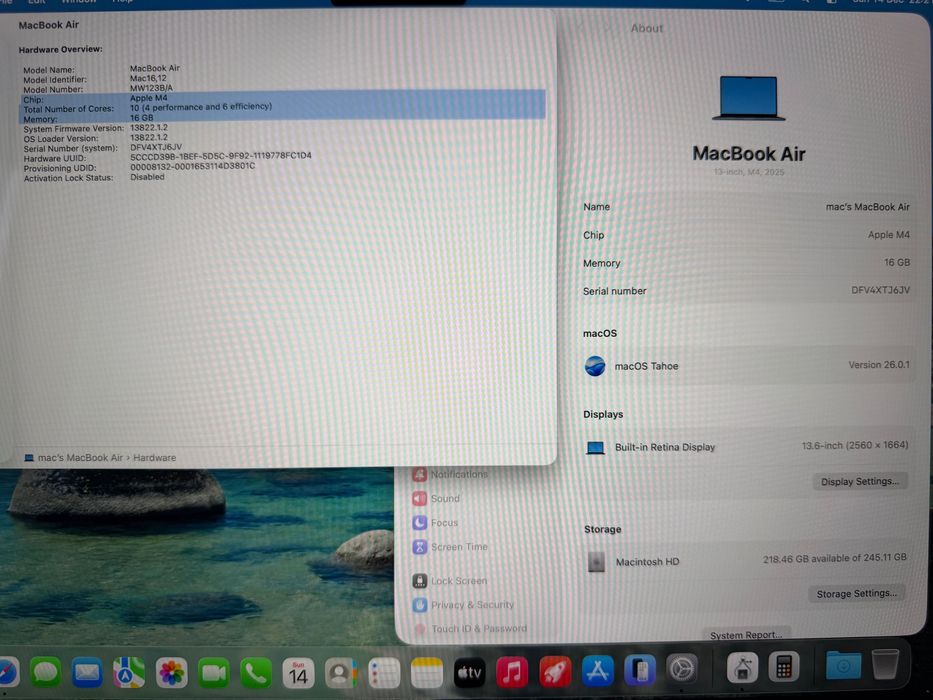 MacBook Air 13" M4 Chip 10-CPU, 8-GPU, 16GB RAM, 256GB SSD В ГАРАНЦИЯ