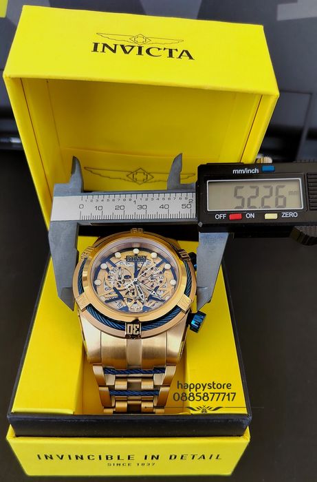 часовник INVICTA Zeus-Reserve Gold 52 mm, Инвикта нов