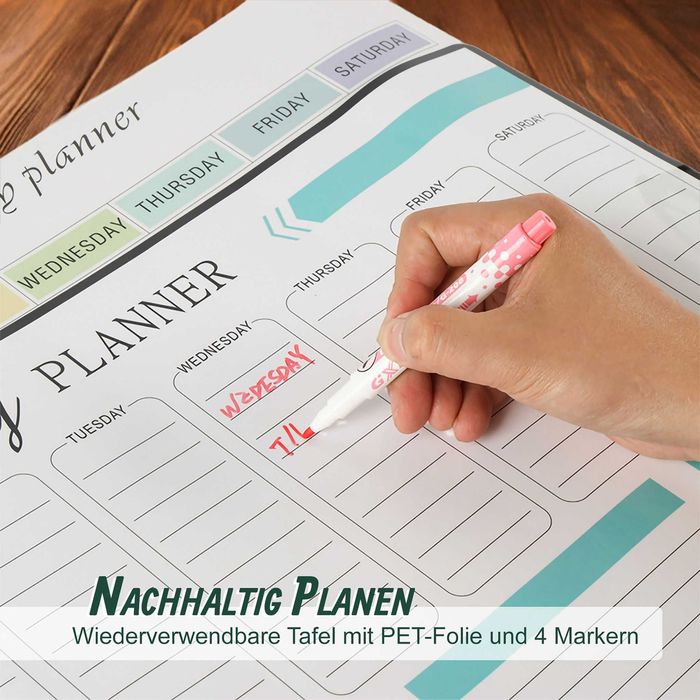 Set 2 table magnetice cu planificator saptamanal si lunar 30 x 42 cm