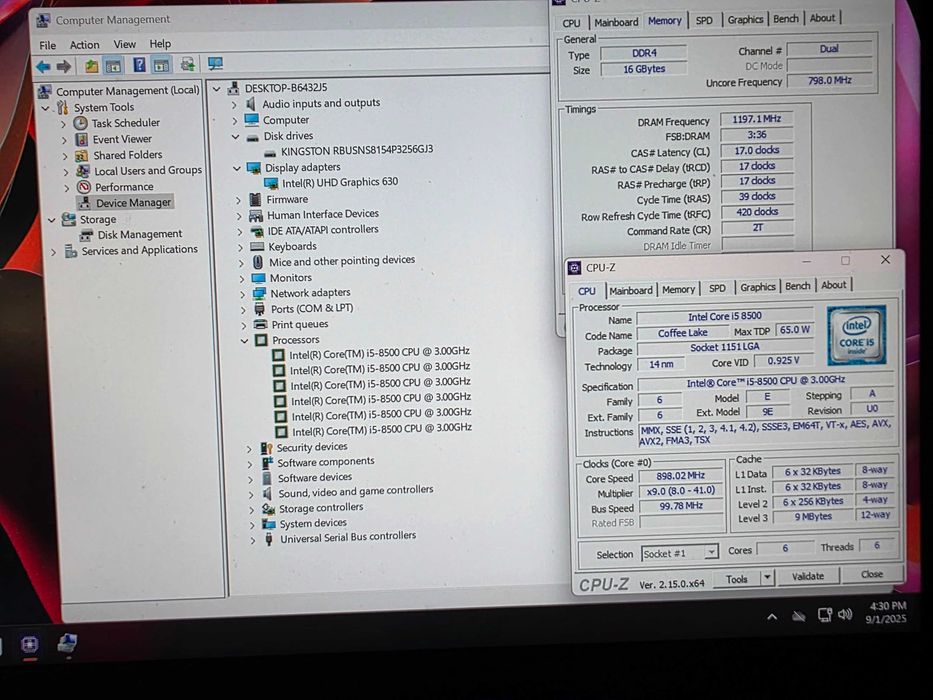 PC Lenovo M920s SFF Hexa Core i5-8500 16GB 256GB M.2 NVMe