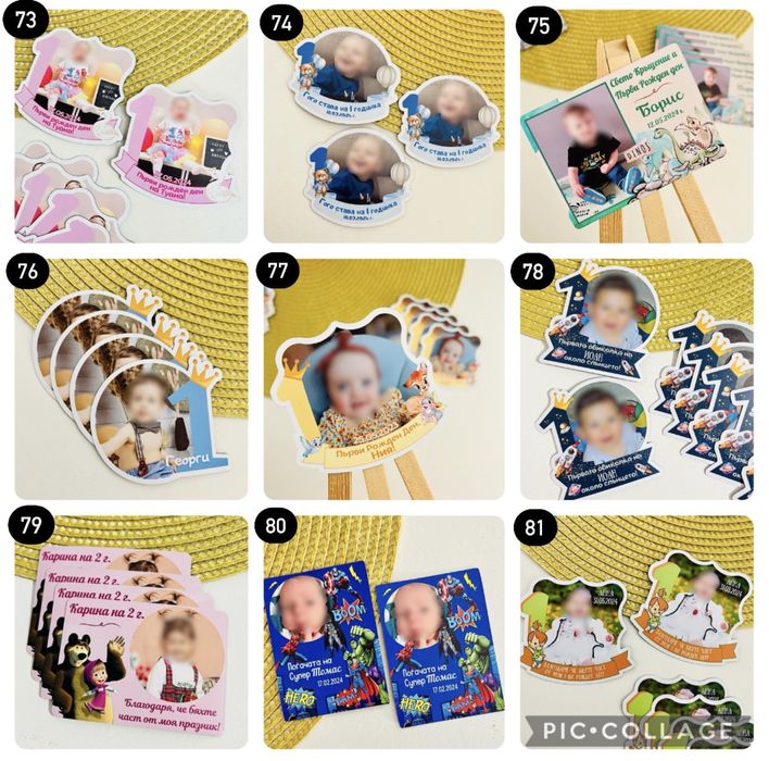 Магнити със снимка, подаръци за гости, магнит за кръщене, магнитчета