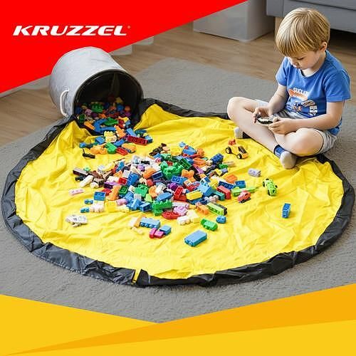 Кош за играчки и блокчета с постелка kruzzel 19556