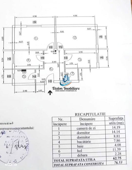 Apartament 3 camere decomandat, sud-est, Zona Scoala 10, Precista