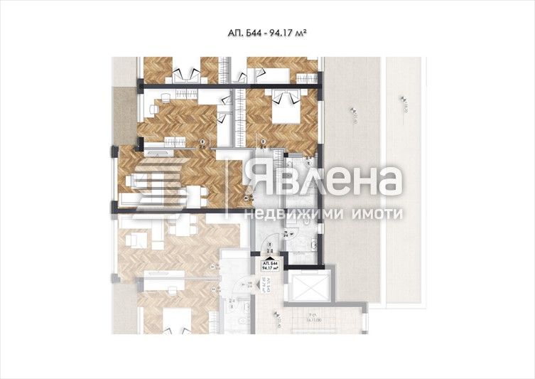 Продава се Тристаен апартамент в София, Люлин 6 - 109 кв.м за 1590 €/кв.м - Снимка #1