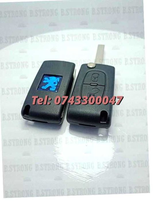 Capac Cheie Tip Briceag Citroen Peugeot 2 Taste Cheie Auto Lama Rezerva Buton Cheie Auto Briceag