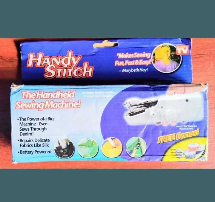 Mașină de cusut manuală alimentare pe baterii și curent electric