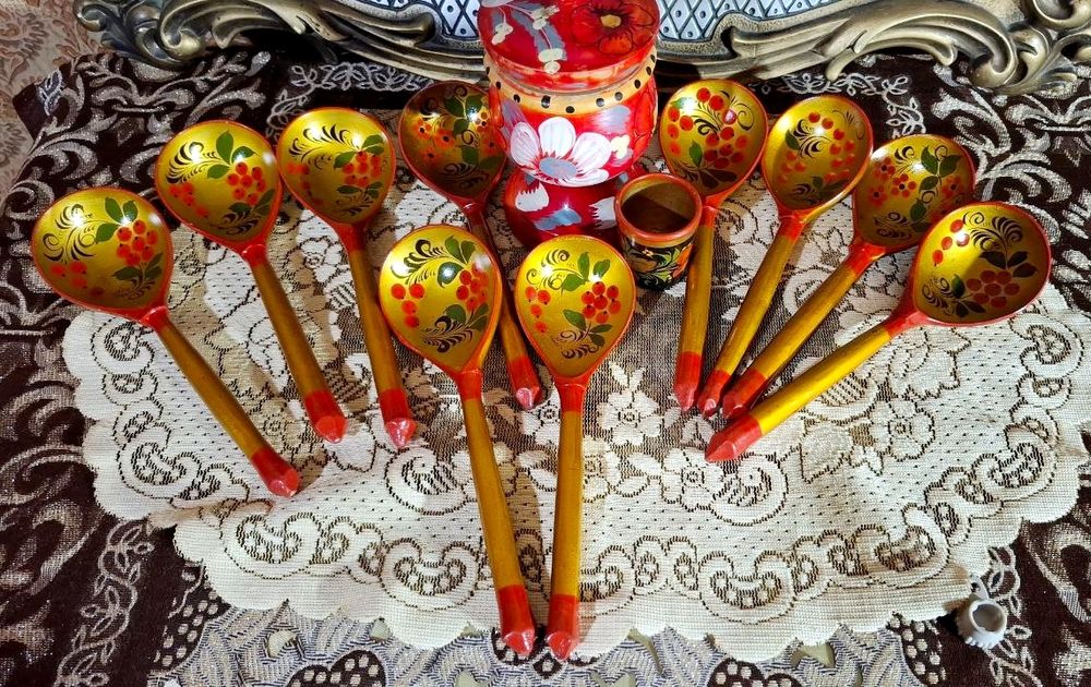 Деревянные ложки сахарница