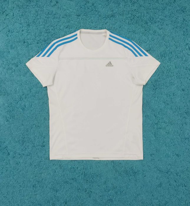 Tricou Adidas White -Stripes Bleu