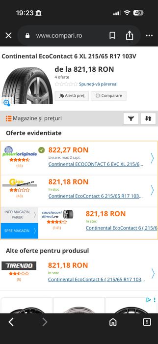 Vand 4 anvelope Continental EcoContact 6 XL