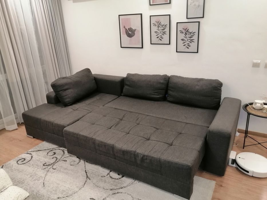 Ъглов  диван с лежанка