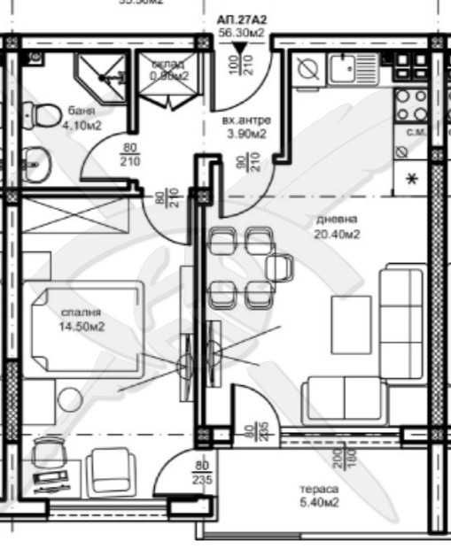 Продава се Двустаен апартамент в Пловдив, Южен - 65 кв.м за 616 €/кв.м - Снимка #2