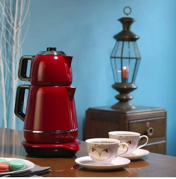 Электрический чайник + чайный набор Korkmaz Demiks (A332-01) красный