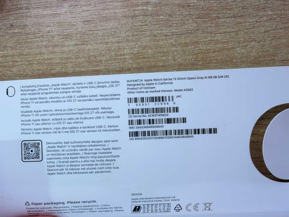 Apple Watch Series 12 42mm GPS Cellular Nou Activat Garantie 24 Luni