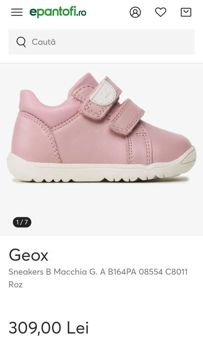 Pantofi Geox mărimea 21 (preț magazin 309 lei)