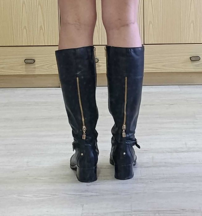 Демисезонные женские высокие сапоги 38 р., нат. кожа, черные, Basconi
