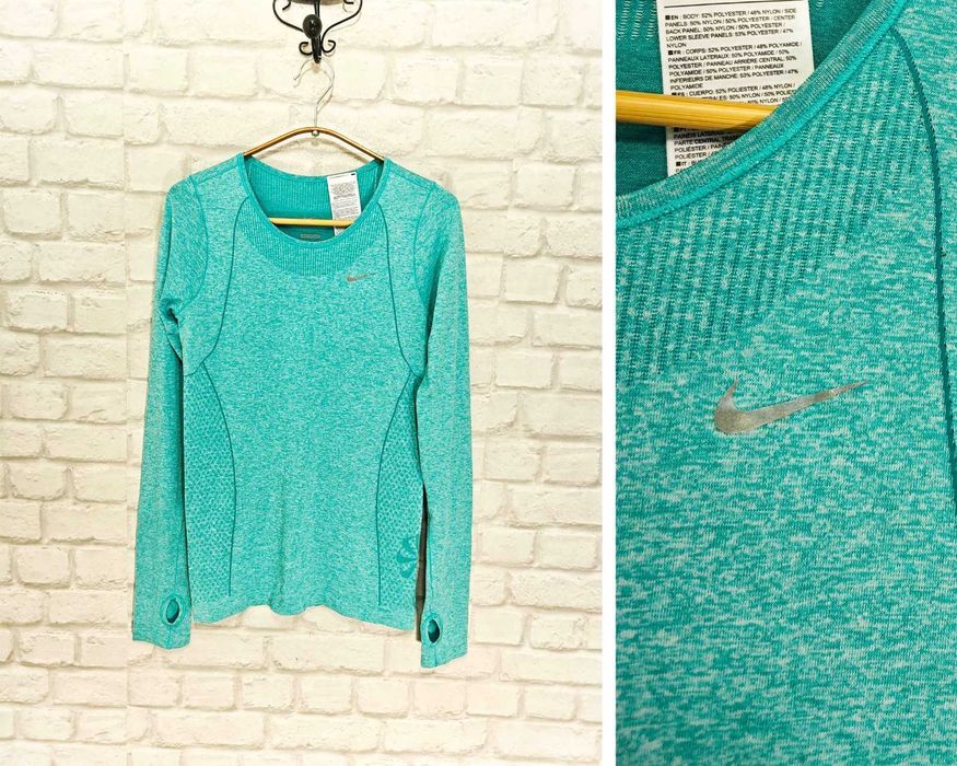 NIKE Оригинална дамска фланелка за фитнес / тичане размер S