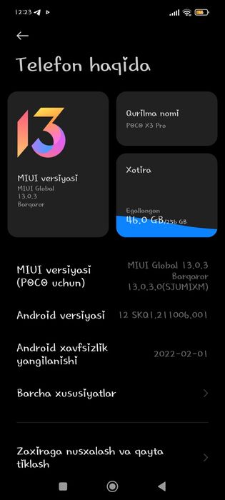 Poco x3 pro®  xotirasi 256GB