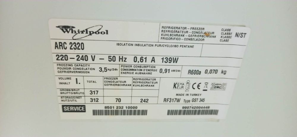 Frigider Whirlpool ARC 2320