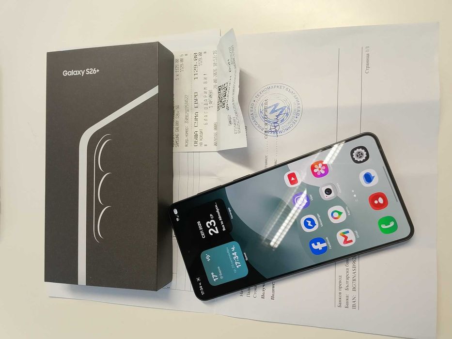 телефон Samsung Galaxy S26+ 512GB – перфектен, гаранция Техномаркет