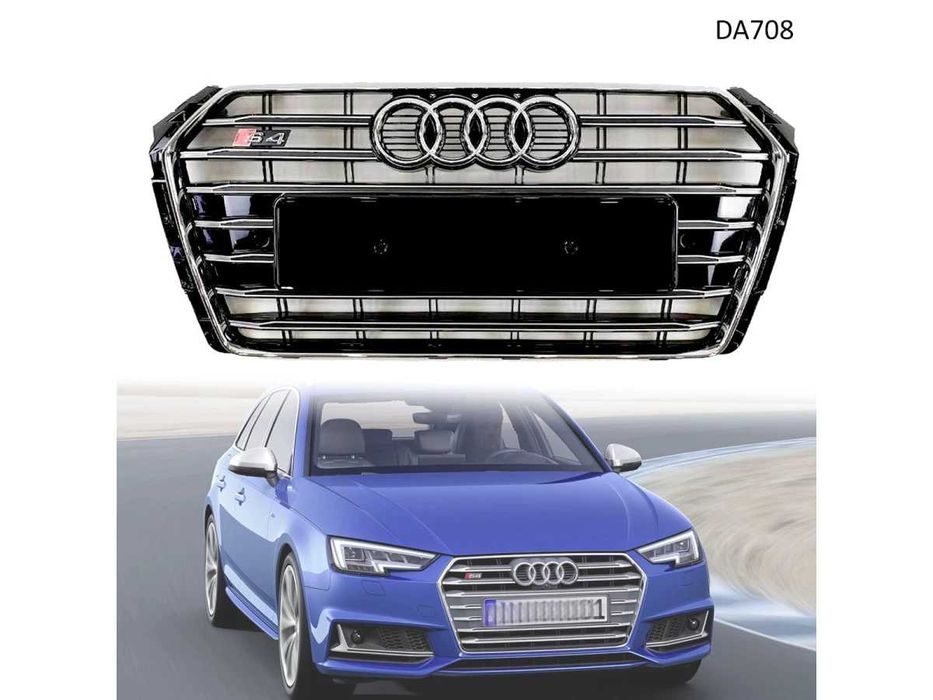 Grila fata Sline S4 pentru Audi A4 B9 2016-2019 Cromata