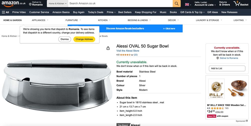 Recipiente Alessi CB01 Kalisto 01 si Oval 50
