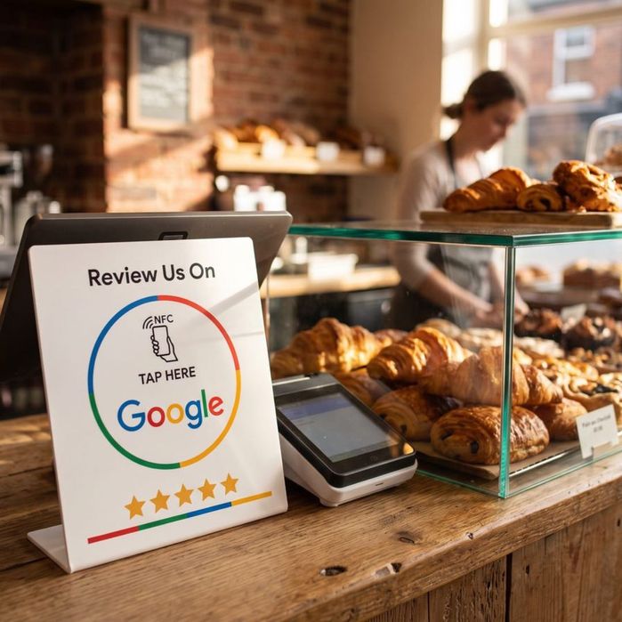 Стойка за NFC Google Ревюта ( Безконтактни отзиви за секунди )