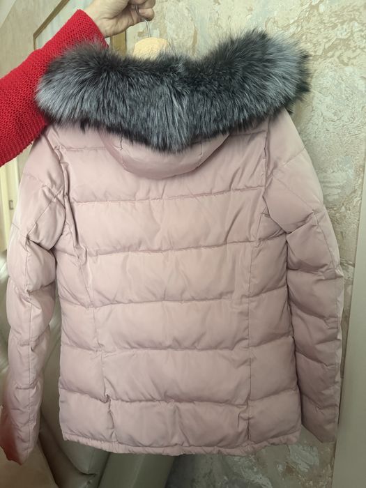 Geaca parka cu blană de vulpe și puf de gasca