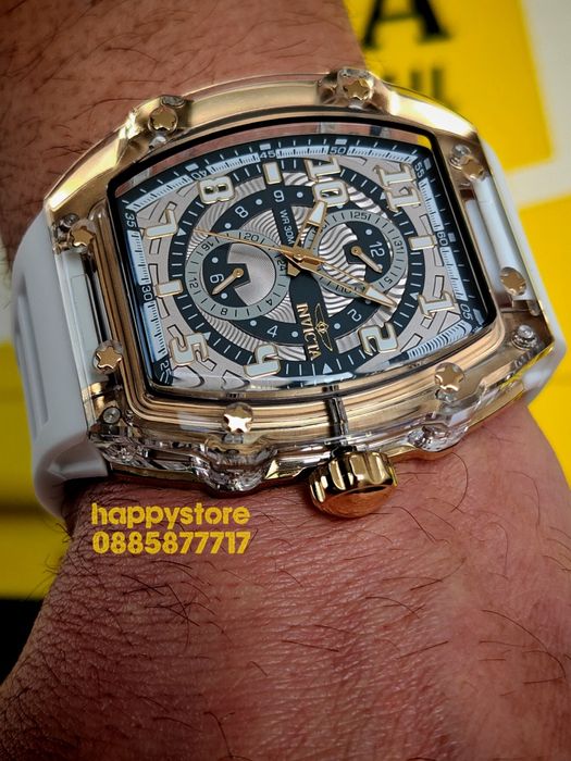INVICTA Cyclone White/Gold 49 mm, Инвикта нов ръчен часовник
